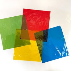 T DIY 공예재료 선명한 컬러 셀로판지 5색 소형 50개 세트 (250x225mm)