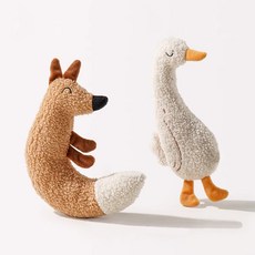 셰시로 발성 오리 캐릭터 캣민트 장난감, 1세트, 여우+오리