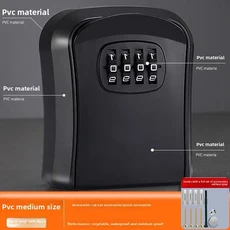 벽걸이형 비밀번호 키 박스 - 장식용 B&B 건설 현장 등용 도난 방지 설계, 04 black