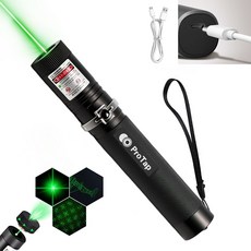 ProTap C타입 충전식 그린 포인터 장거리 손전등 라이트 펜 1개