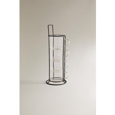 zara 자라 보로실리케이트 글라스 타워형 커피잔 (4개 세트) - 투명, 단일 사이즈