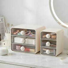 리브잇 다용도 미니 수납함 소품 정리함 화장품 정리대, 화이트, 3단