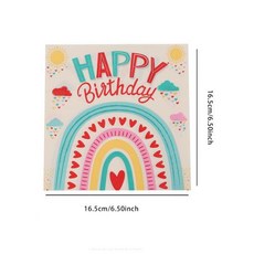 무지개 테마 생일 장식 파티 일회용 식기 종이 냅킨 컵 접시 식탁보 짚, 6)20pcs napkins