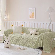 貝貝 防貓抓 牛奶絨沙發套 四季通用, 菱形格- 暖絨 -綠色,45.45抱枕套  不帶芯, 1個