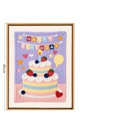 生日快樂刺繡DIY材料包, 生日快樂D款, 1個