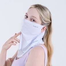 숨쿨 자외선 차단 여성 남성 골프 마스크, 화이트, 1개