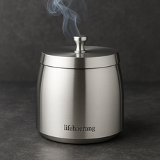 생활해랑 냄새차단 스테인리스 재떨이, 1개, 메탈릭실버