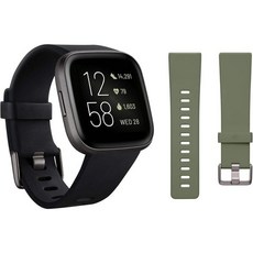 Fitbit 보너스 밴드가 있는 핏빗 버사 2 스마트워치 카본 블랙 올리브, Fitbit 보너스 밴드가 있는 핏빗 버사 2 스마트워