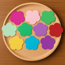 트윈은 도형 색종이 세트 양면 카드지 DIY 꾸미기 미술 수업용, 40장, 꽃