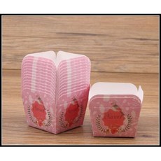 大祺百貨 粉紅甜心 方形高溫紙杯 蛋糕烘烤杯, 詳見包裝, 詳見包裝, 25各
