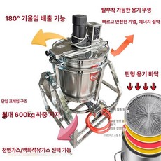 자동 회전솥 식당용 조리기 혼합기 회전 솥 볶음기 국솥, 50x50 날개형 통 각도조절대 가스레인지 75kg, 기본 색상