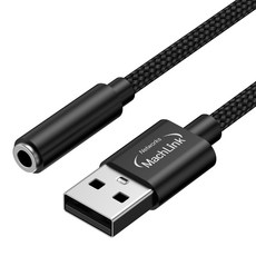 마하링크 USB A to 3.5mm 4극 스테레오 변환젠더 사운드카드 ML-UAUX2, 1개