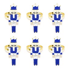 6개의 합금 냅킨 링 크리스마스 군인 패턴 다기능 식기 액세서리 저녁 파티 장식, No. 7