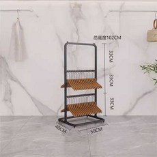 옷걸이거치대 옷가게 이동식 정리대 수납 매장 옷걸이 거치대 정리 진열, 1. 검정 3단 기본형