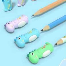 공룡 실리콘 캐릭터 연필캡 홀더 5컬러, 퍼플, 퍼플, 1개