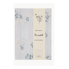 보스케 플라워 패브릭 하드커버 양장 줄노트, 베이지, 1개
