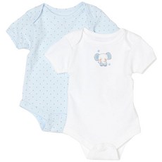 Absorba 아기 투피스 너무 귀여운 바디수트 세트 블루/화이트 0-3 Months