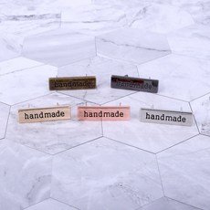 짱패브릭 2-3.5cm사각 핸드메이드 금속라벨, 실버, 1개
