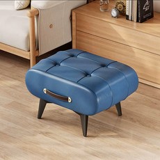 리틀보트 보들보들한 원목 인테리어 스툴, 1개, 블루