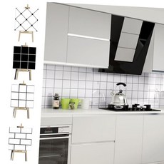 접착식 욕실시트지 단열 인테리어 타일 스티커, 정사각 블랙