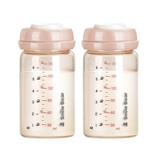 Snow Bear 寬口 180ml 奶瓶儲存罐 2入組, 1套, 2個裝