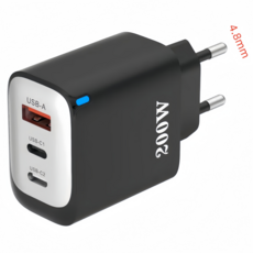 200W 초고속멀티충전기3포트 USB+2PD type-c, 1개, 블랙 1개, 블랙