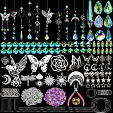 420PCS 성인을위한 태양 포수 예술과 공예 크리스탈 Suncatcher 키트 DIY Indoo 용품 만들기, 01 Hummingbird DIY Kit