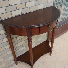 반원형 콘솔 거실 체리색 선반 월넛 600 현관데스크 골드프레임 원목 현관, N. 1000400875