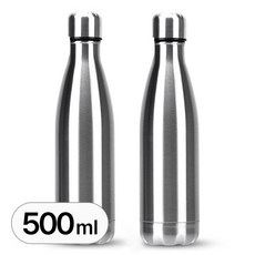 1+1 500ml 스텐 보온 보냉 보틀 텀블러 심플 휴대용 보온병 물병 스테인레스 보냉병, R99441A(실버
