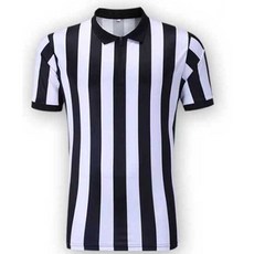 축구 심판복 줄무늬 유니폼 심판 경기복 상의 V넥 심판복 상의 S