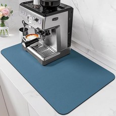 PoYang 80 x 43.2cm(31.5 x 17인치) 커피 매트 XL 조리대용 커피 바 액세서리 흡수성 접시 건조 매트 에스프레소 머신 에스프레소 메이커 및 주방 카, 블루