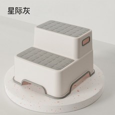 馬桶凳 踩腳凳 洗手凳 馬桶腳踏凳 歐孕兒童洗漱臺踩腳凳洗手凳子小孩洗臉凳臺階馬桶腳踏闆凳 7D6T, 星際灰【加厚雙層軟膠防滑】