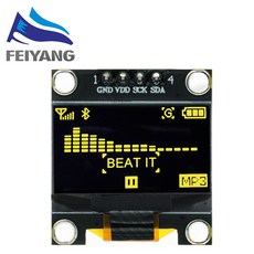 신제품 0.96 인치 oled iic 화이트/옐로우 블루/블루 12864 oled 디스플레이 모듈 arduino 용 i2c ssd1306 lcd 스크린 보드 전자 부품 액세서리 소스, New-Yellow Blue