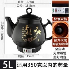 한약 전자동 끓이는 약탕기 제조기 주전자 기계 대용량 중탕기, G. 백년고삼 5L 흑도자기