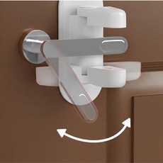 미프레드 방문 손잡이 이중 잠금 안전 장치, 2개, 화이트