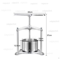 【廚房手動壓榨機】不銹鋼壓蜜機 取蜜機 擠水壓汁器 小型榨蜜機 機中壓榨機 壓豬油渣器 小型手動壓蜜機, 1個, 3升銀色高端款