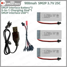 XKS 25C 고속 3.7V 900mAh 충전식 리포 배터리 - 8807/8807W 모델 항공기용 드론 교체, 01 3B1S900-SM2P-US2-L5S