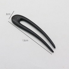 新品 檀木手工髮釵古典綠檀黑檀雙釵盤發挽發發髻古風日常木釵 副廠商品, 黑檀木月亮雙釵13cm,黑檀木髮簪, N/A