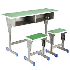 학생용 책상 의자 세트 가정용 학교용 높이조절, 연녹색