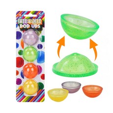 888玩具 彈跳半邊球(3入裝) 比賽誰跳得高 神奇彈跳球 驚奇跳跳球, 1個, 綠色、紫色、橙色、黃色