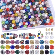 AIPRIDY 주얼리 제작 비즈 세트 10mm 라인스톤 클레이 300개 8mm 혼합 색상 스페이서 비즈 DIY 제작용 진주와 꽃 포함랜덤 159542, AIPRIDY 주얼리 제작 비즈 세트, 10mm 라인스