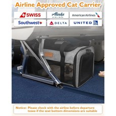 PETUX 항공사 입구 측면 캐리어 최대 통기성 17X11X9 수의사를 여행 포함된 메시가 반려견용 방지 긁힘 승인 12파운드의 상단 소형 위한 언더시트 반려동물 5인치 고양이, Blue, 20.0"L x 13.0"W x 13.0"H