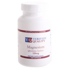 Verified Quality 鎂 120 毫克無麩質無糖膠囊, 100顆, 1罐