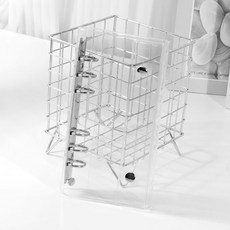 미소데이샵 A6 하프 바인더 커버 속지 미포함 투버튼, 1개, 투명