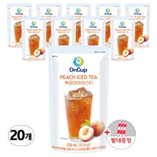 온컵 복숭아 아이스티, 20개, 230ml