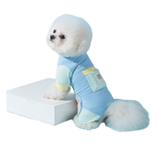 강아지 버그가드 진드기방지옷 올인원 쿨링 자외선차단 아이스팩 해충방지 쿨티 소형견 중형견 여름옷 안티버그, 1개, 블루