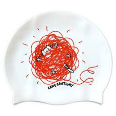 오호라스튜디오 링클 실리콘 수영모자, 레인조심, 1개