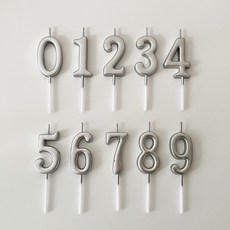 디어플레이스 생일 숫자초 케이크초 기념일 0-9 10종, 1세트, 실버 1세트, 실버