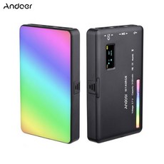 Andoer W140 RGB LED 비디오 라이트 충전식 사진 채우기 CRI95 + 2500K-9000K Vlog 용 디스플레이로 디밍, 01 CHINA, 한개옵션1