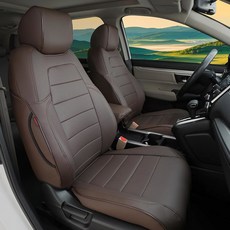 Lolcar CRV 시트 커버 혼다 2023 2024 2026 가죽 카시트 트럭 SUV 방수 쿠션 인조 가죽(빨간색 트림 포함) 풀 세트, Coffee, 2023-2026 CRV